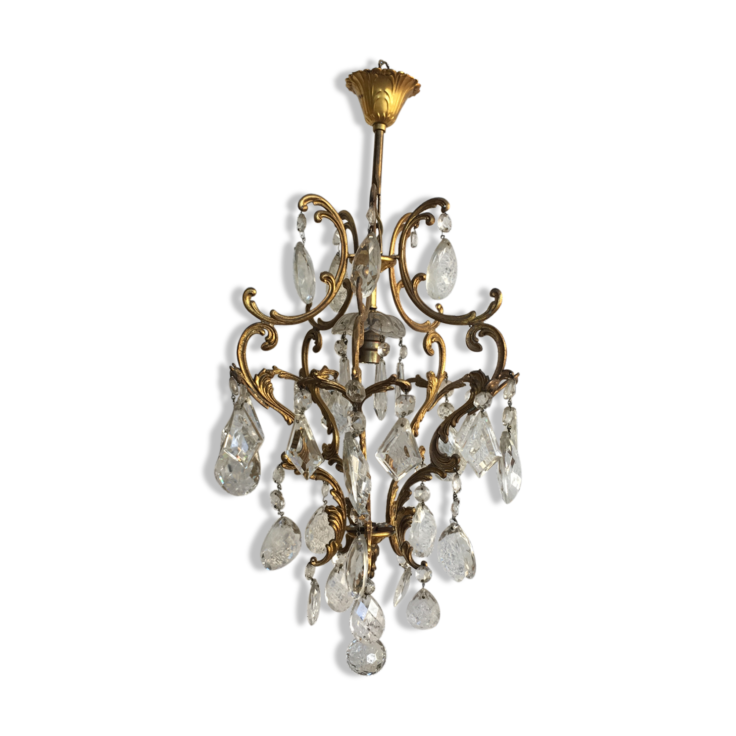 Old chandelier has tassels