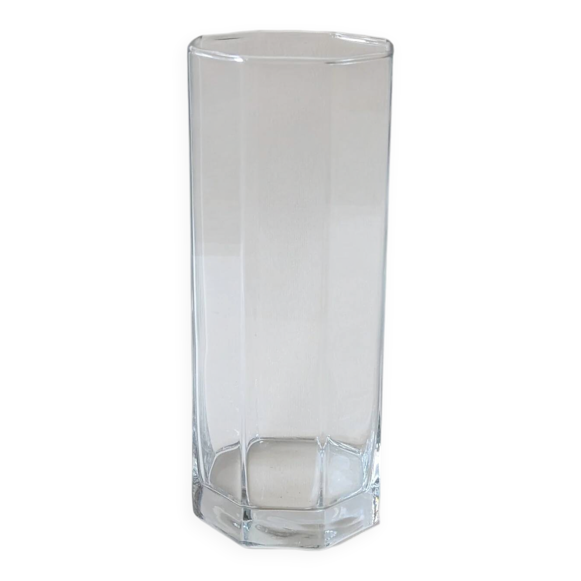 Octagonal glass vase