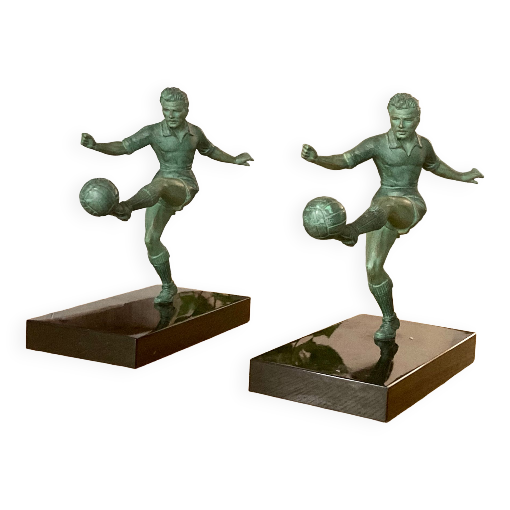 Pair of vintage bookends - Football players - excellent condition