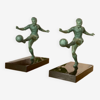 Pair of vintage bookends - Football players - excellent condition