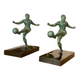 Pair of vintage bookends - Football players - excellent condition