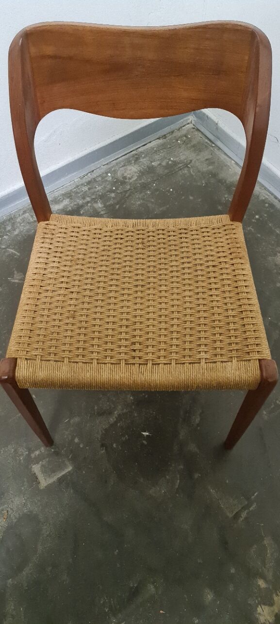 Vintage danish deign dining chair by miels moller ,model 71