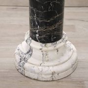 Antique black and white marble column, Italy, late 19th century