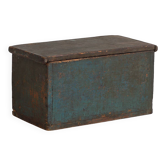 Petit coffre ancien patinée bleu cobalt (c.1920) #74