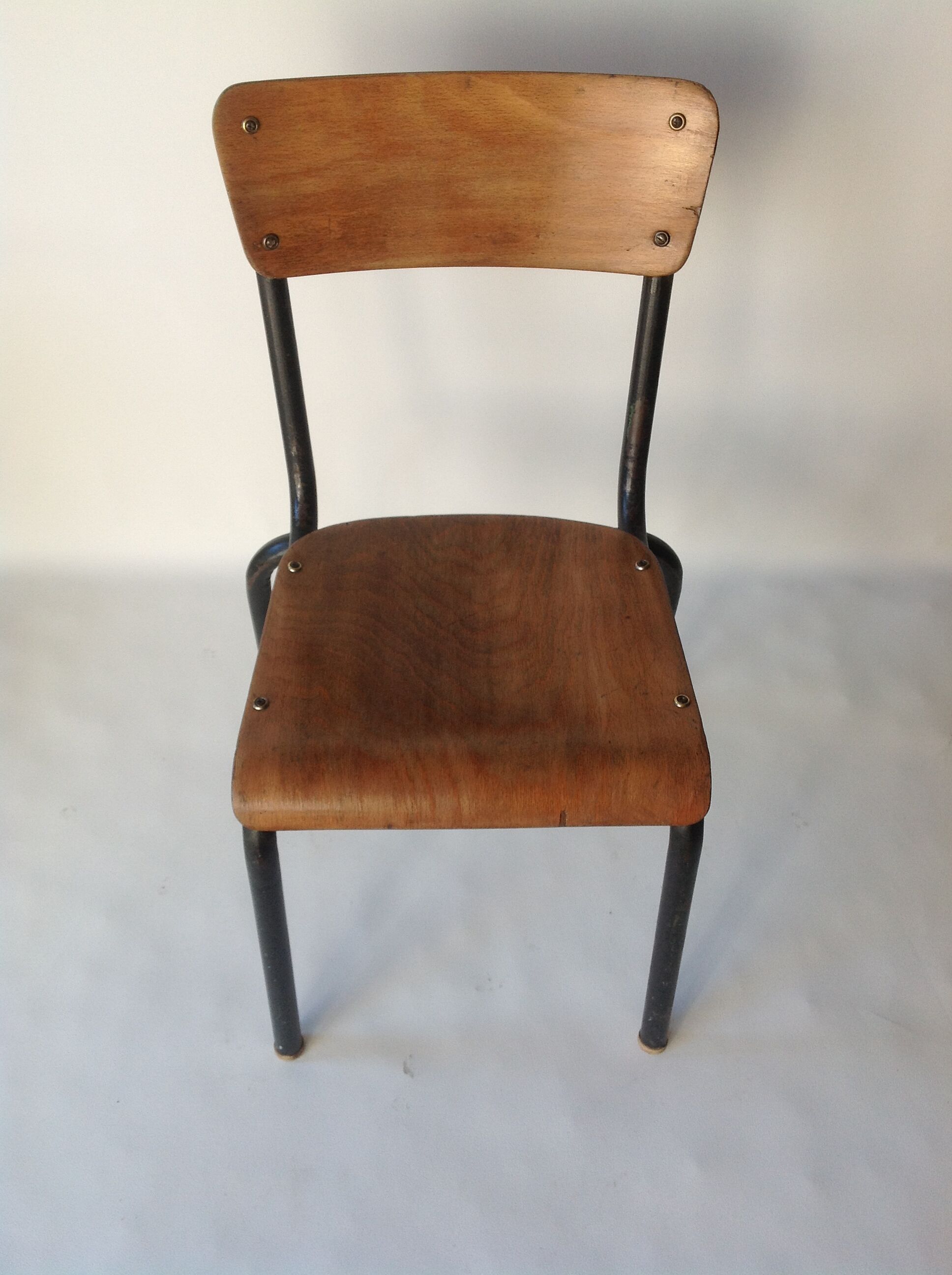 Old wooden school desk and chair