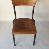 Old wooden school desk and chair