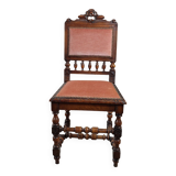 Oak and velvet chair