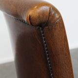 Set of 6 Dining Chairs Made from Sheepskin Leather