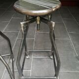 Pair of high bar stools industrial style