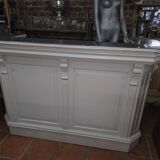 Bar / coffee counter in white patinated fir and zinc top