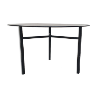Small round glass and metal coffee table, The Netherlands 1960's