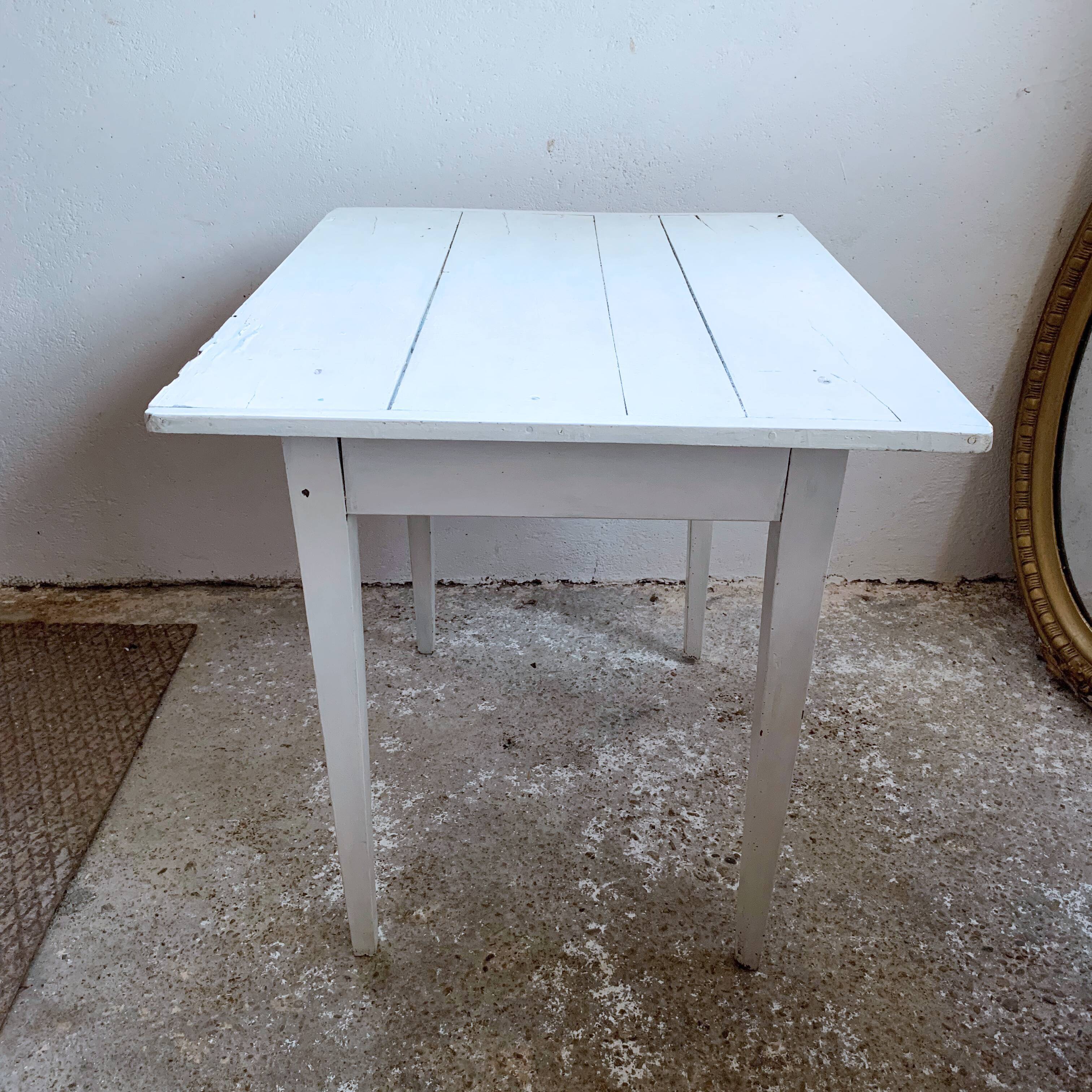 Desk table in its original white