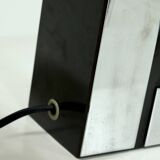 Decorative Laminated Wood and Chromed Steel Table Lamp 1970s