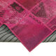 Hand-knotted oriental vintage 198 cm x 302 cm pink patchwork carpet