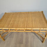 Rattan table, 70s