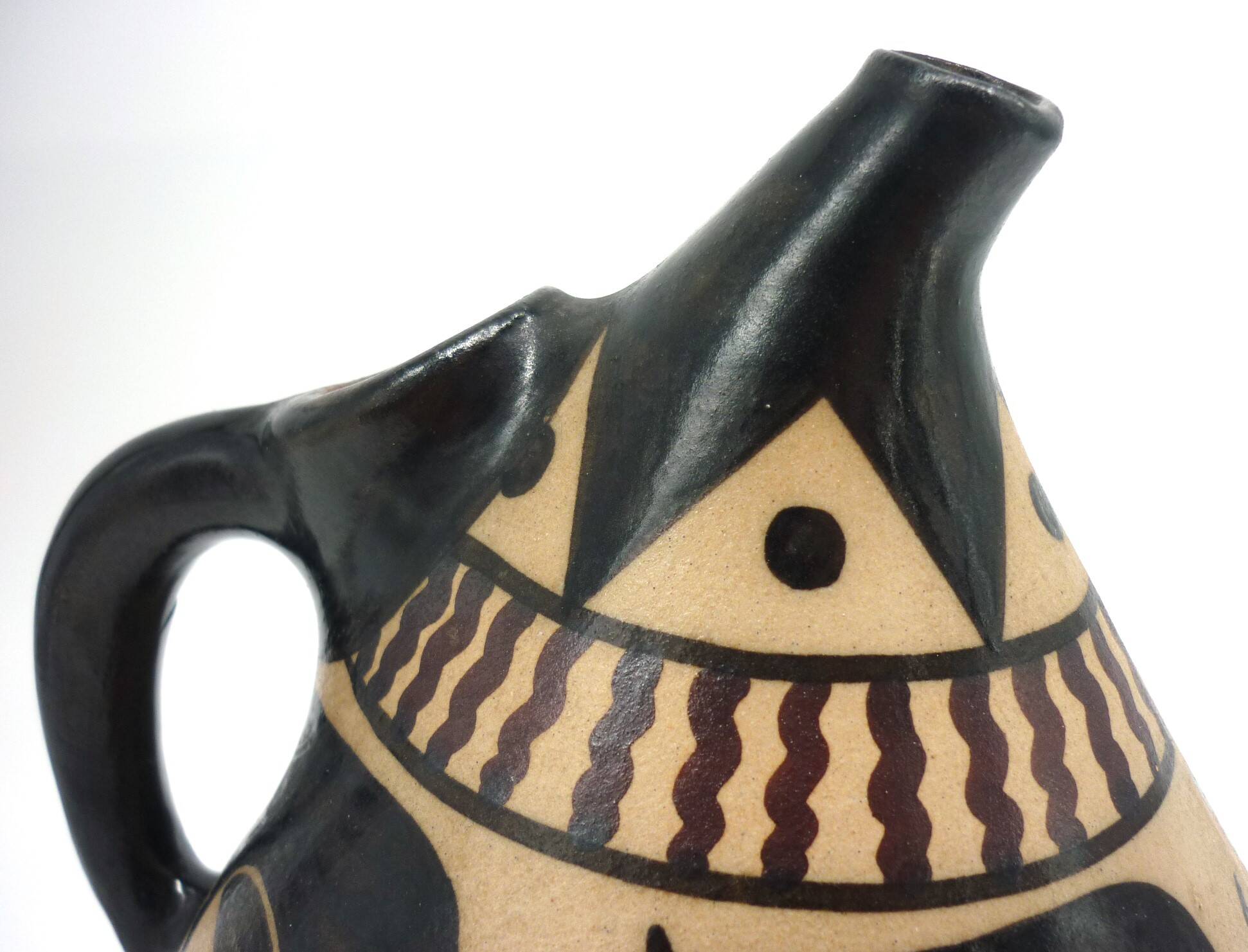 Vase pichet, céramique émaillée, art déco, E. Vilotte Ciboure, antilopes