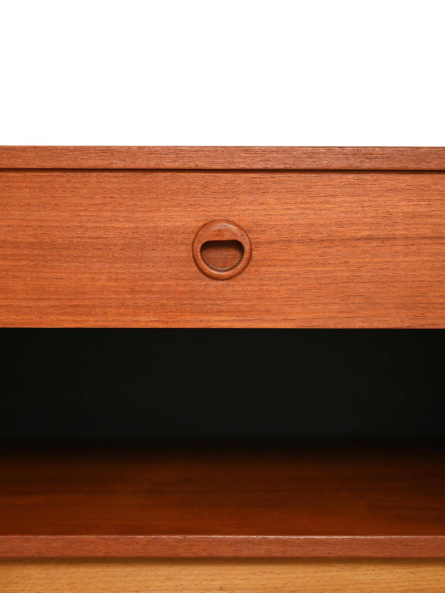 Scandinavian box-form bedside table in teak, 1960s
