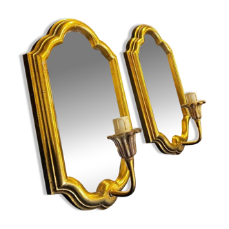Set of 2 vintage 'gold' deknudt wall sconces