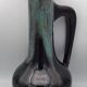 Large vase in glazed ceramic stoneware flamed effect brown and turquoise 35.5 cm
