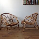 2 fauteuils rotin