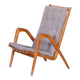 Mid-Century Czech Grey Armchair in Oak attributed to Jan Vanek, 1950s