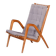 Mid-Century Czech Grey Armchair in Oak attributed to Jan Vanek, 1950s