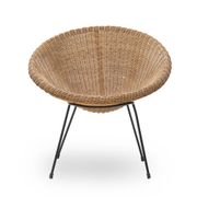 Fauteuil en rotin tressé, années 1950