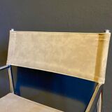 Modernist chair in metal and canvas 1970