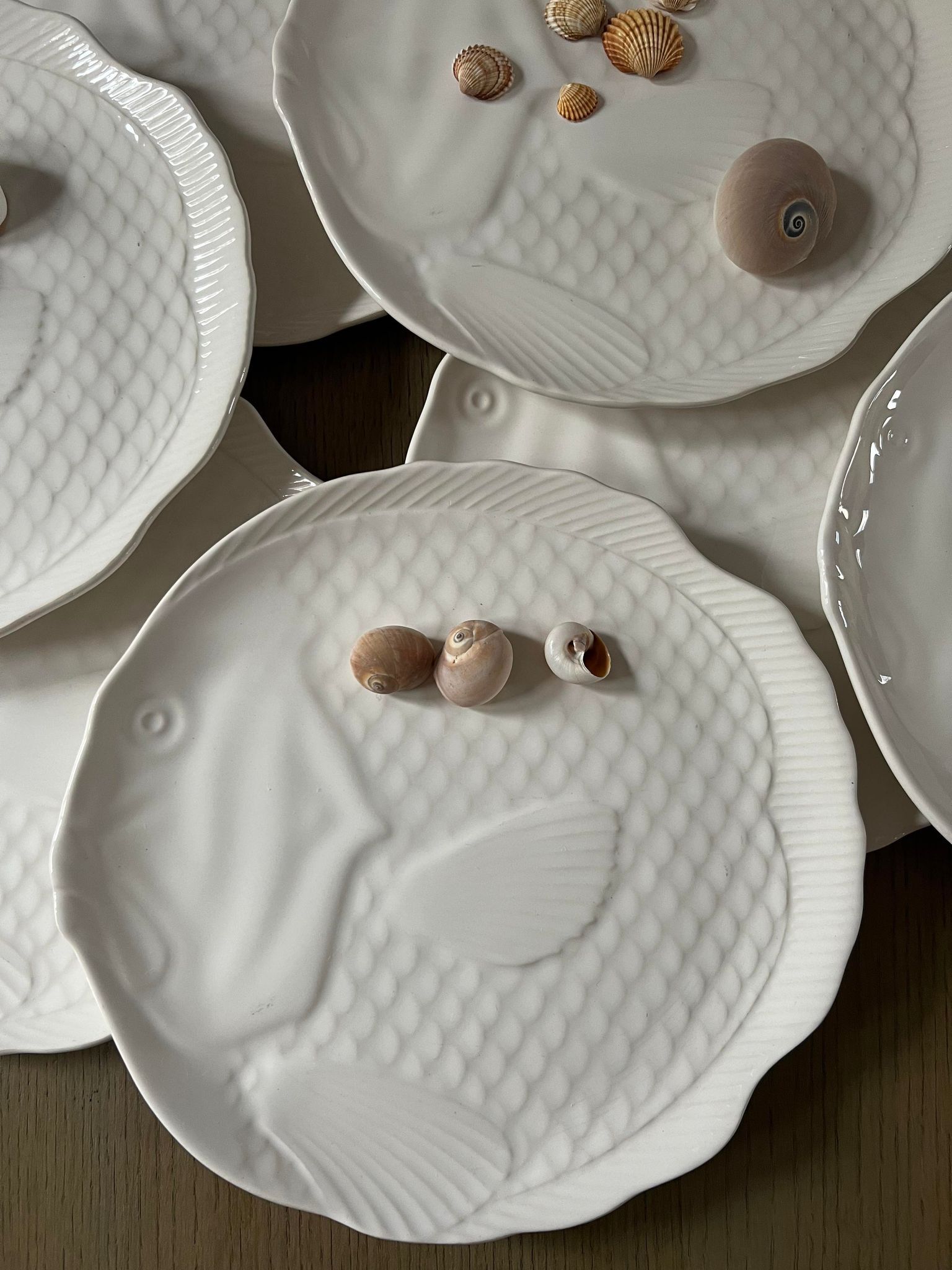 10 Vintage fish-shaped flat plates