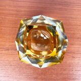 Vintage Italian Sommerso yellow glass bowl, Murano, 1970s.