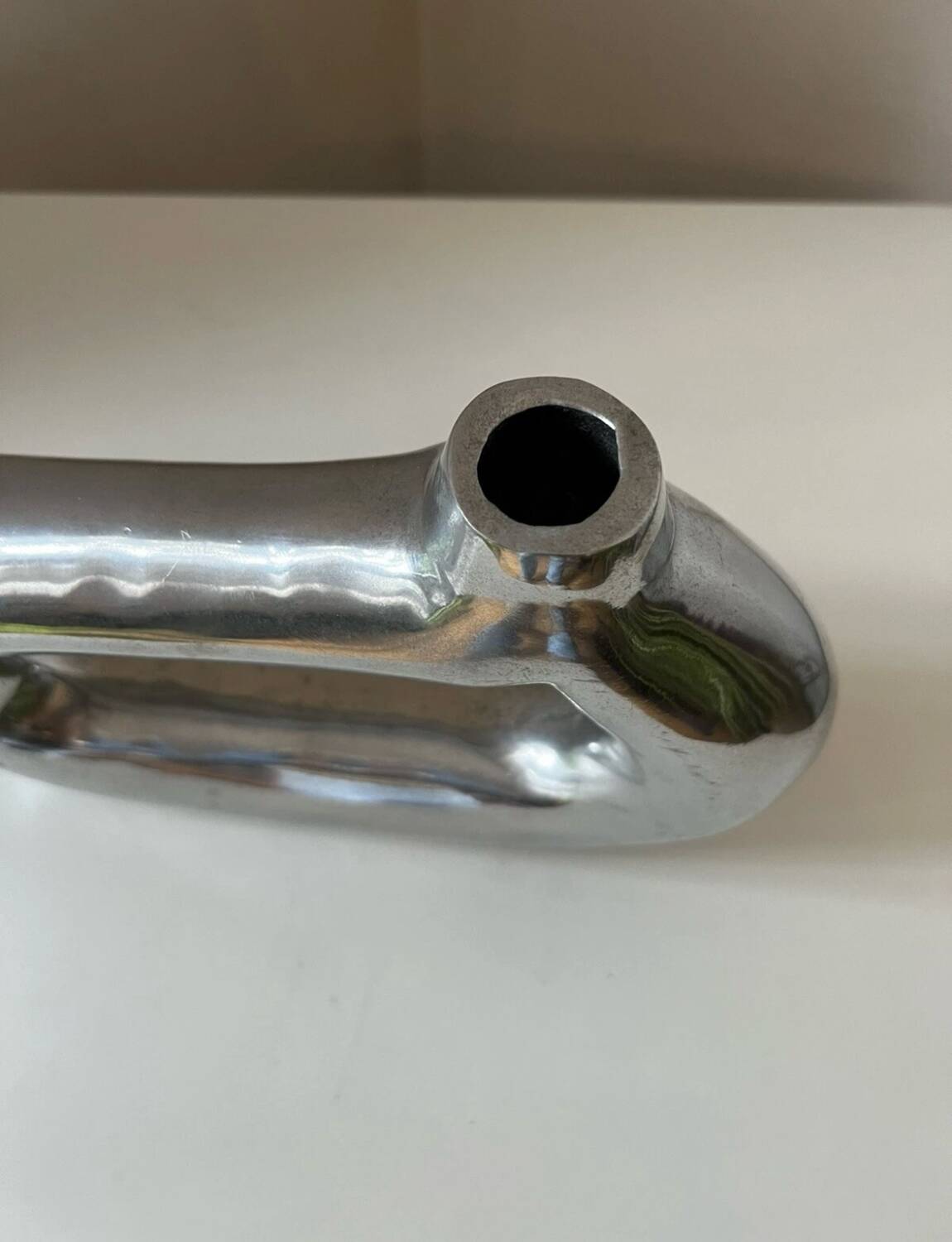 Vintage 1970s asymmetrical modernist aluminum soliflore vase