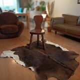 Vintage cow skin carpet, 140 cm x146 cm