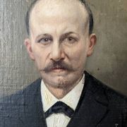 Oil on canvas old portrait gilded wooden frame country decoration