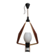 Teak, brass and opaline pendant light, Italy 1960