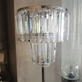 Floor lamp in chrome metal & transparent crystal