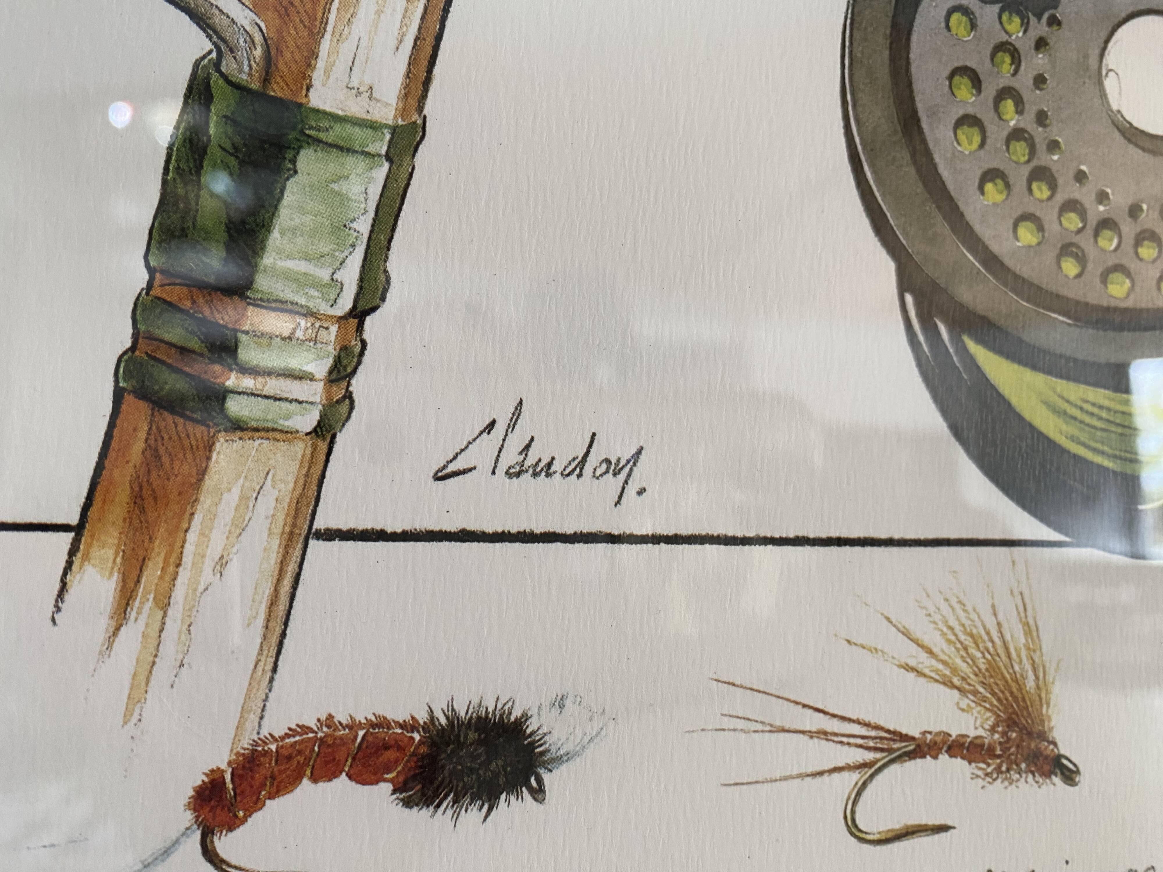 Tableau Image d'Épinal "La Pêche à la Mouche" Olivier Claudon