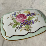 Porcelain jewelry box from Limoges Porteron vintage 60s perfect condition