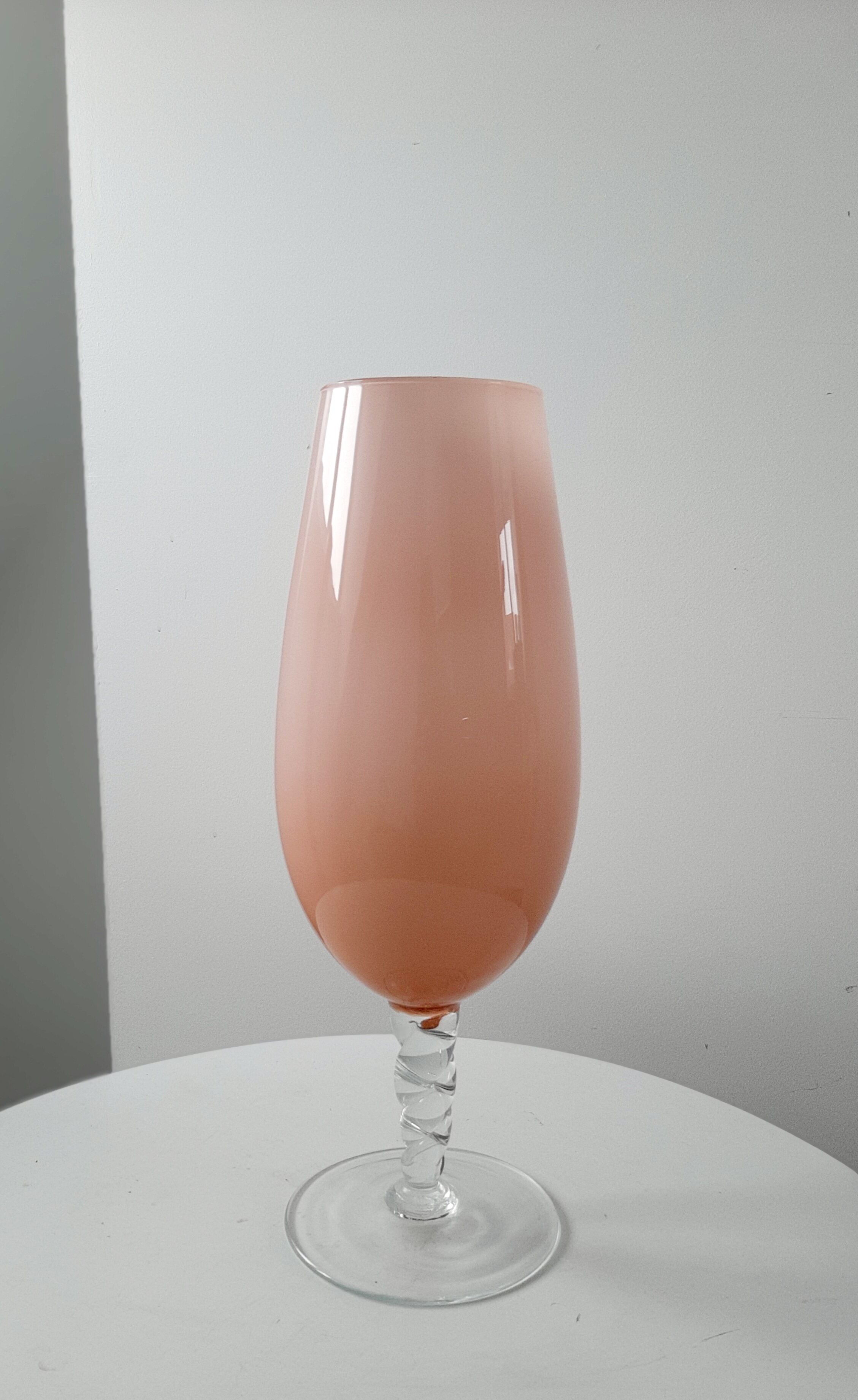 Italian vase pink blown glass