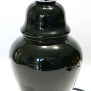 Elegant little vintage lamp base in black ceramic