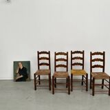 Rustic handcrafted oak chairs 1900