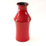 Large red fat lava vase