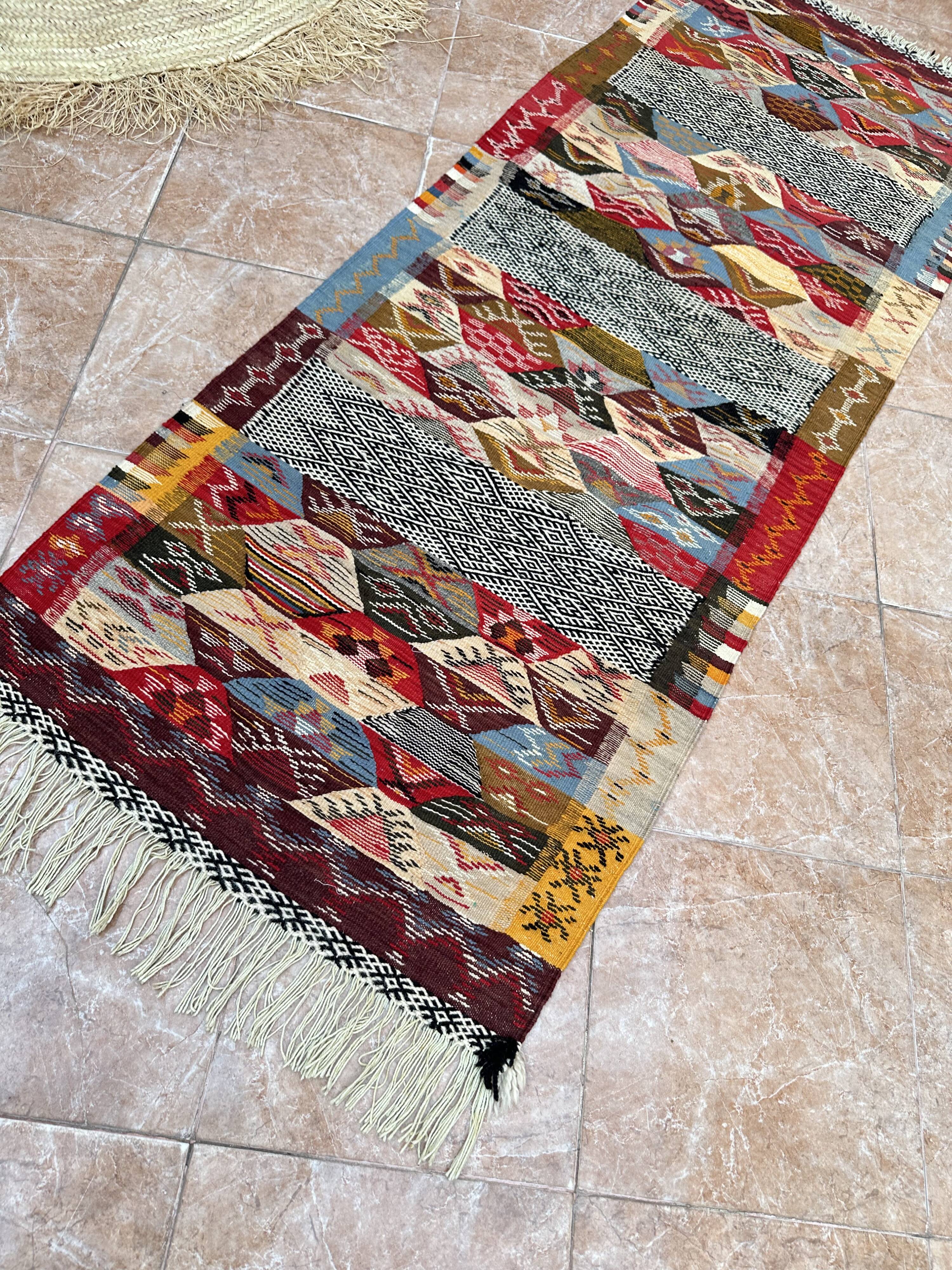 Contemporary Kilim Rug - Taznakht Kilim runner - runner - Unique runner rug - Berber rug