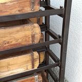 Metal cabinet with wooden drawers