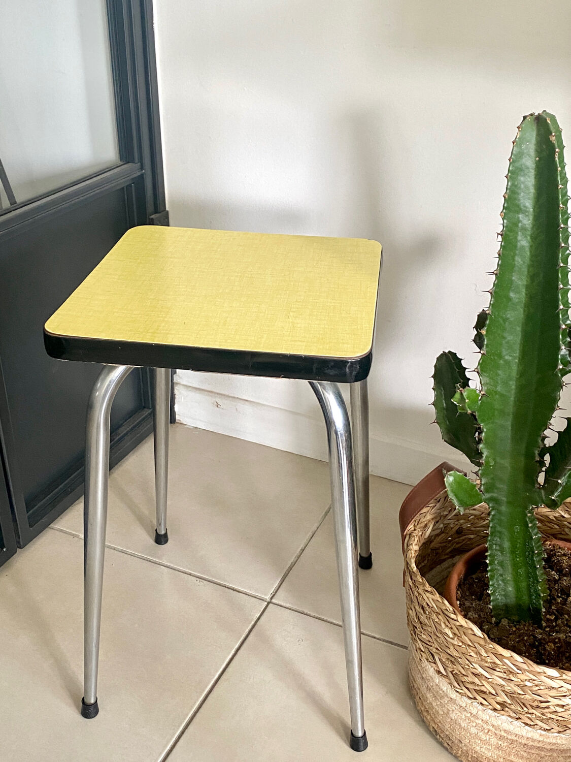 Yellow Formica stool