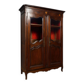 Louis XV style library in walnut, oak, and beech.