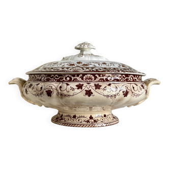 Soupière Jules Vieillard - Bordeaux en terre de fer, service "Louis XV"