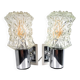 Pair of vintage 70s glass wall lamps by Targetti Sankey