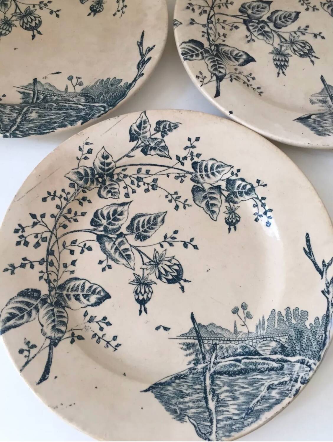 Antique Boutras Iron Earth Plates