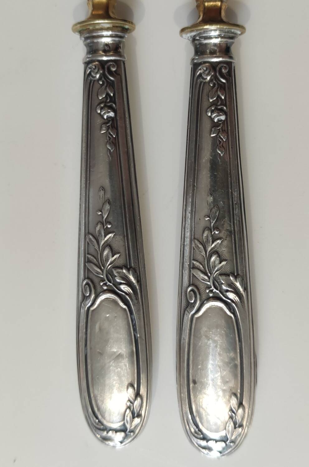 Old sweet dessert service 4 pieces silver embossed minerva hallmark