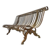Banc de jardin en fonte fin 19ème à lames renversées